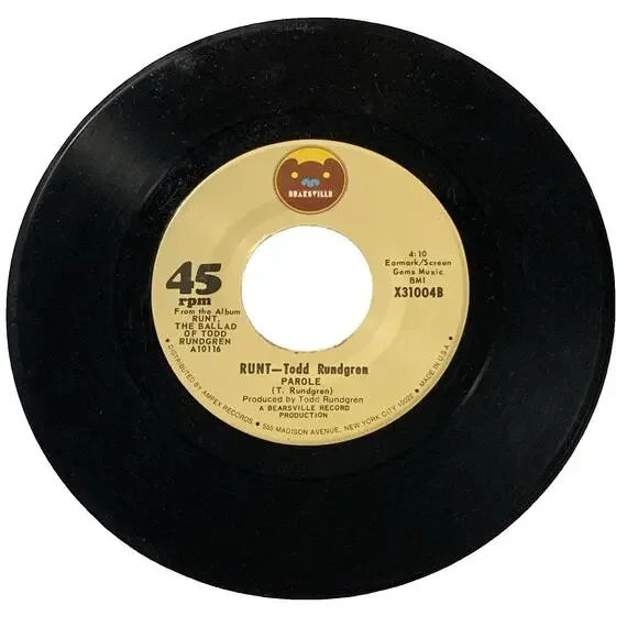 Todd Rundgren - Runt 45 RPM Vinyl Record - Picture 2 of 3